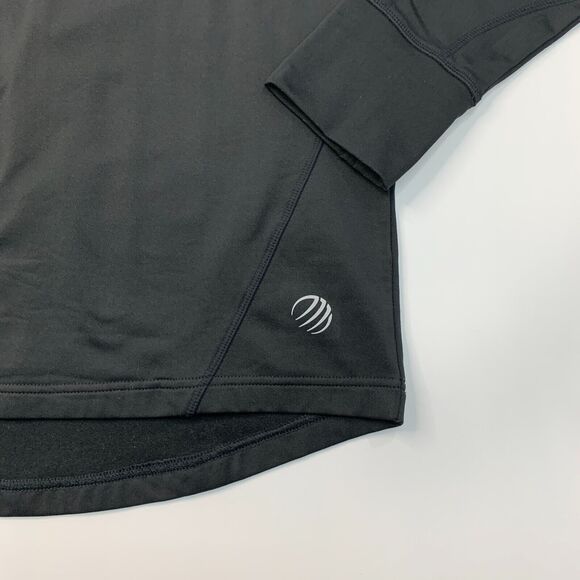 Mondetta Training Sweatshirt Mens M Medium Black Running Quarter Zip Thumb Holes - Picture 4 of 12